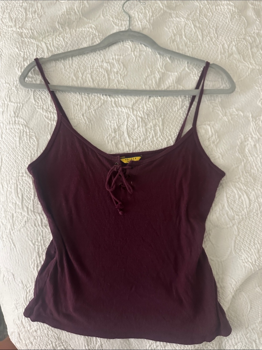 Pacsun Women’s Lace-Up Spaghetti Strap Tank Top - Wine